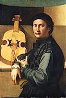 Portrait d'un joueur de viole, Paolo Zacchia (fin 15e siècle-après 1561), huile sur bois, � RMN.